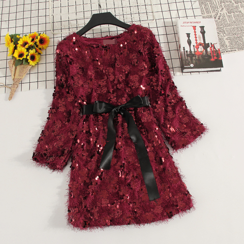 Mini robe à paillettes pour femme, vêtement d'hiver à manches longues, taille haute, couleur unie, moulante, LS249 ► Photo 1/6