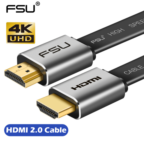 FSU câble compatible HDMI 4K * 2K haute vitesse 2.0 HDMI-compatible avec HDMI câble 3D 1080P HD pour TV PS3/4 projecteur 0.5m 1m 1.5m 2m ► Photo 1/6