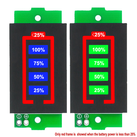 Module indicateur de capacité de batterie au Lithium 3.7V, 4.2V, affichage bleu, testeur de batterie de véhicule électrique Li-ion ► Photo 1/6