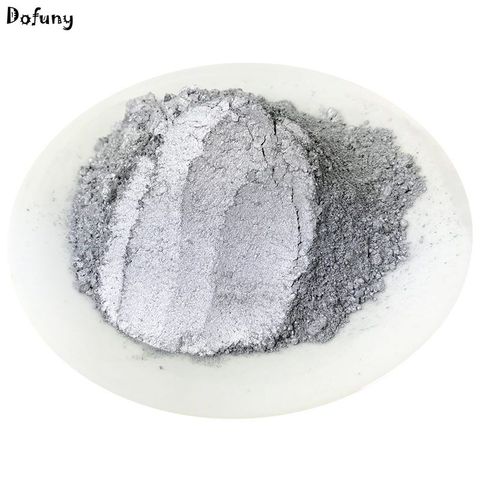 Poudre de couleur argent Super brillant pour décoration de qualité supérieure, matériau de décoration à paillettes, poudre de peinture argentée, lot de 50 G/lot ► Photo 1/5