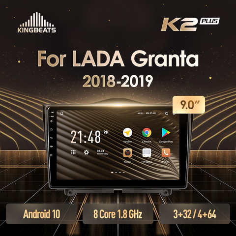 KingBeats Android 10 octa-core unité de tête HU 4G en tableau de bord autoradio multimédia lecteur vidéo Navigation GPS pour LADA Granta croix 2022 - 2022 pas de dvd 2 din Double Din Android autoradio 2din DDR4 ► Photo 1/6