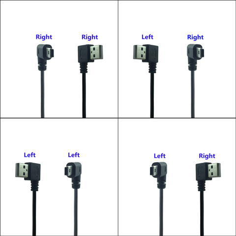 Mini Usb 2.0 câble 90 degrés à Angle droit MP3 Bluetooth haut-parleur chargeur Mini Usb câble d'alimentation Usb à Angle gauche Mini câble de charge ► Photo 1/6