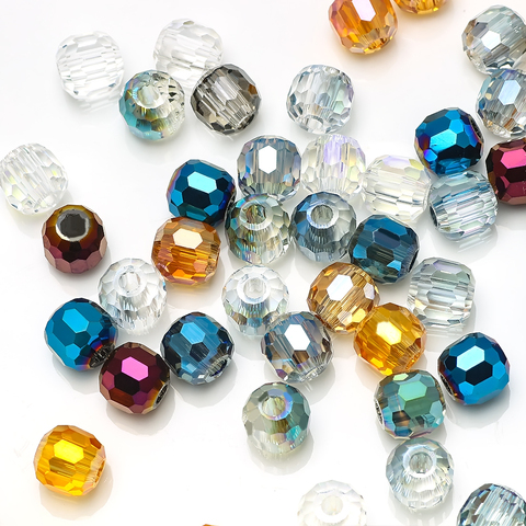 Perle de cristal ronde en pierre naturelle 10/12MM, grand trou, verre de cristal, accessoires de bijoux perlés pour la fabrication de Bracelets, collier, couture ► Photo 1/6