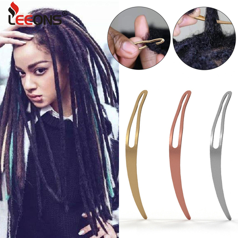 Leeons pas cher dreadlock Crochet aiguille 2 pièces Crochet cheveux Crochet entretien serrures Sisterlock outil Crochet aiguille pour faire perruque ► Photo 1/6