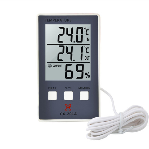 Thermomètre et hygromètre numérique à écran LCD, pour intérieur et extérieur, capteur C/F, sonde, Station météo ► Photo 1/6