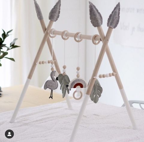 Anneau de traction en bois nordique pour bébé, jouet de gymnastique, sensoriel, cadre de Fitness, décor de chambre, porte-vêtements, pour enfants ► Photo 1/6