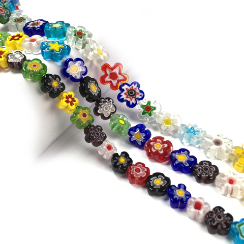 9 11 13mm mille fleurs perles de verre au chalumeau forme de prune perles en vrac Bracelet à bricoler soi-même collier accessoires de fabrication de bijoux ► Photo 1/5