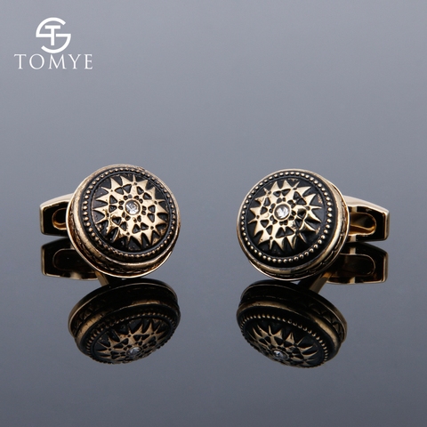 TOMYE or argent couleur classique motif manches bouton français chemise tridimensionnelle caractère bijoux boutons de manchette XK18S372 ► Photo 1/6