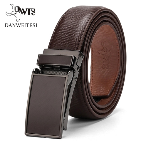 [DWTS] ceinture homme ceinture en cuir véritable marque de luxe automatique boucle ceintures pour hommes ceintures Cummerbunds cinturon hombre ► Photo 1/6