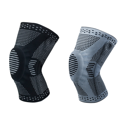 Genouillère élastique en Silicone pour protection des genoux, 1 pièce, genouillère de printemps, pour le basket-ball, en tricot, avec Compression, pour soutenir le sport ► Photo 1/6