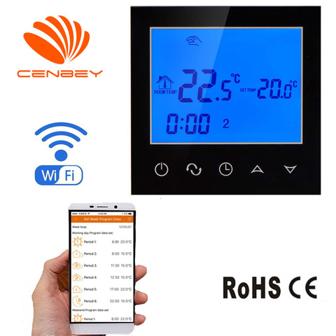 Thermostat wifi chaudiere gaz thermostat pour chauffage thermostat ambiance thermostat chaudiere thermostat chauffage electrique programmateur chauffage gaz controle temperature 16A 230V 220V 3A ► Photo 1/6