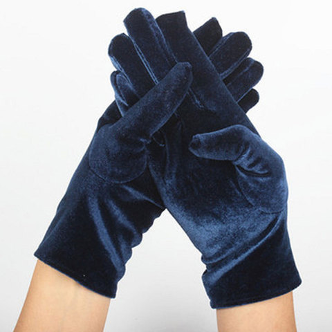 Hiver automne femmes or velours cyclisme gants dîner robe gants noir chaud velours élastique chaud conduite gants ► Photo 1/6