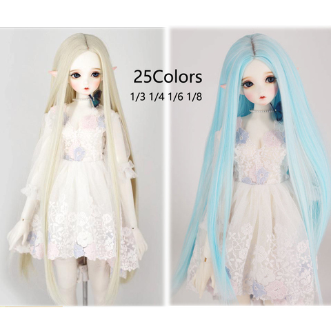 BJD – perruque cheveux longs SD, 25 couleurs au choix, 1/3, 1/4, 1/6, 1/8, mode ► Photo 1/6