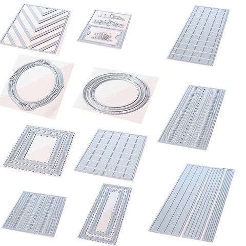 Matrices de découpe en métal diverses formes de cadres Scrapbook papier artisanat couteau moule lame poinçon pochoirs ► Photo 1/3