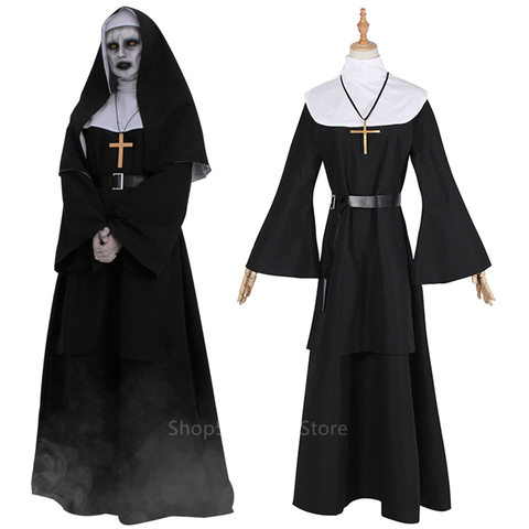 Costume d'halloween pour femme, Costume Cosplay le religieuse, film d'horreur effrayant, Cosplay croisé, pour fille, Costume d'halloween pour enfants ► Photo 1/6