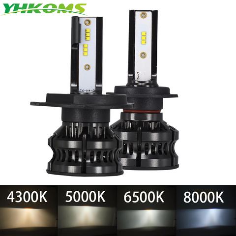 YHKOMS Nouvelle Conception 80W 16000LM H4 LED H7 LED Voiture PHARE LED 4300K 5000K 8000K ZES CSP H8 H11 H1 9005 9006 Auto Antibrouillard 12V ► Photo 1/6