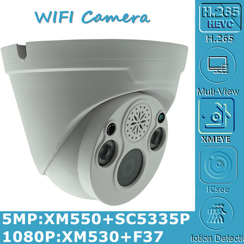 Caméra dôme IP sans fil avec haut-parleur wi-fi, micro, 5mp, 3mp, 2mp, 2592x1944, 1080P Max, 128G, carte SD, infrarouge, Audio bidirectionnel, P2P ► Photo 1/6