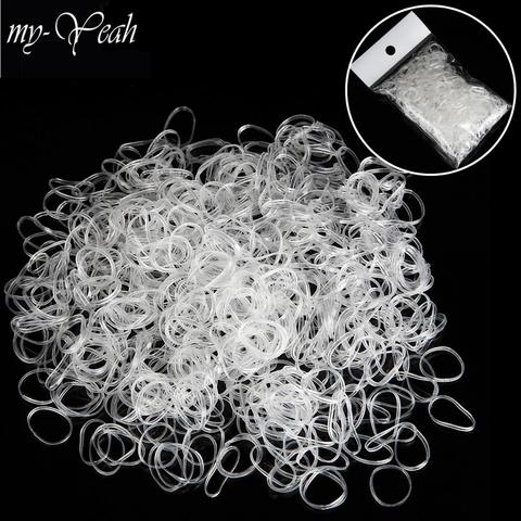 350 pcs/pack bandes élastiques transparentes en caoutchouc gomme enfant adulte TPU porte-cheveux cravate tresses anneau de cheveux cordes accessoires de coiffure ► Photo 1/6