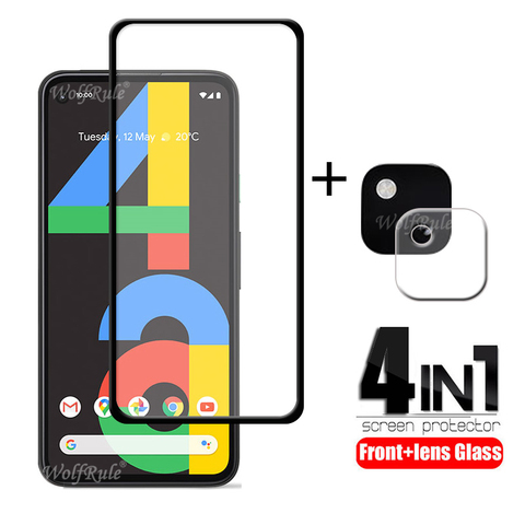 4-en-1 pour Google Pixel 4a verre pour Google Pixel 4a verre trempé pleine colle HD protecteur d'écran pour Google Pixel 4a lentille verre ► Photo 1/6