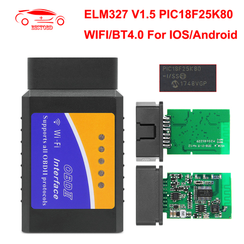 ELM327 – outil de Diagnostic automatique de voiture, lecteur de Code OBD2, WIFI, Bluetooth 4.0, pour IOS/Android, V1.5 ► Photo 1/6