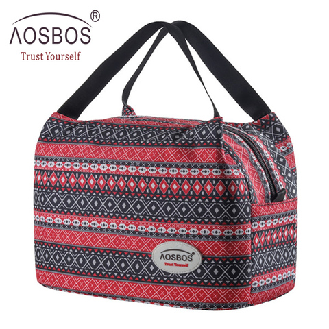 Aosbos mode Portable isolé toile sac à déjeuner thermique alimentaire pique-nique sacs à déjeuner pour femmes enfants hommes refroidisseur boîte à déjeuner sac fourre-tout ► Photo 1/6