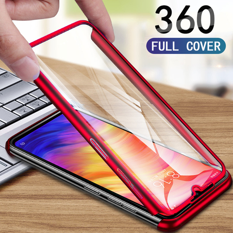 360 degrés étui complet pour rouge mi Note 8 7 6 5 4 Pro 7A 6A 5A 4A 4X étui pour Xiao mi mi 9 SE CC9 CC9E 8 A1 A2 Lite couvercle avec verre ► Photo 1/6