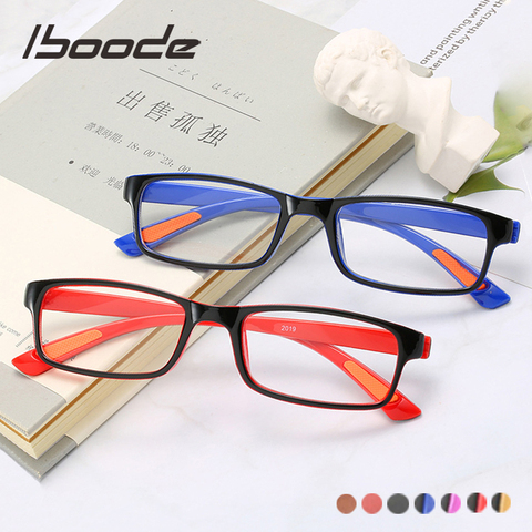 Iboode-lunettes de lecture TR90 ultralégères pour hommes, lunettes classiques carrées, presbytes, avec dioptrie, + 1.0 1.5 2.0 2.5 3.0 4 ► Photo 1/6