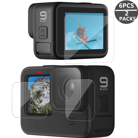 Protecteur d'écran en verre trempé pour GoPro Hero 9, Film de Protection d'objectif noir, accessoires de caméra ► Photo 1/6