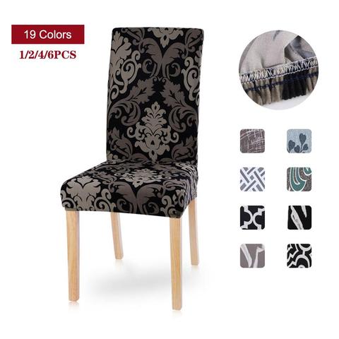 Meijuner – housses de chaise en Spandex, couvre-chaise, en tissu imprimé, élastique, extensible, universel, pour salle à manger, hôtel, pour mariage, Banquet, 1/2/4/6 pièces ► Photo 1/5