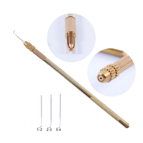 Vente chaude Extension De Cheveux Outils 1 set Professionnel Bronze Ventilation Titulaire Et Aiguilles De Ventilation Pour Dentelle Perruques (1 pcs + 4 pcs) ► Photo 1/6