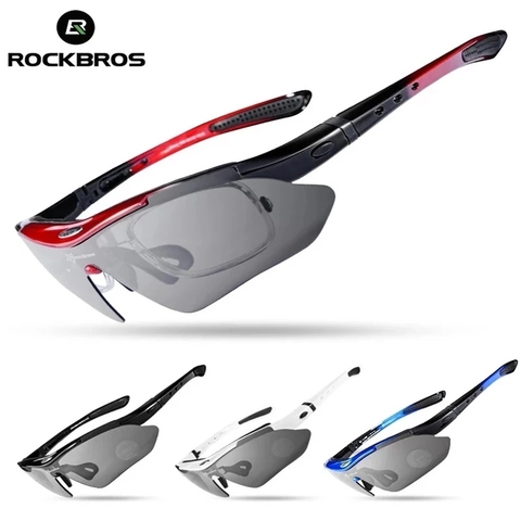 Rockbros lunettes de cyclisme polarisées 5 lentilles vélo de route cyclisme lunettes cyclisme lunettes de soleil vtt montagne vélo cyclisme lunettes ► Photo 1/6