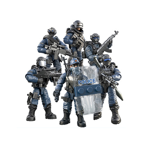 Figurines super police SWAT, échelle 1:36, Forces spéciales, megablock, commandement, arme, briques de construction, jouets pour garçons, cadeaux ► Photo 1/2