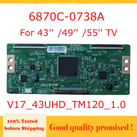 6870C-0738A carte t-con Sony originale 6870C 0738A pour TV 43 ''49'' 55 ''carte mère V17_43UHD_TM120_1.0 6871L-5203C 6870C 0738A ► Photo 1/6