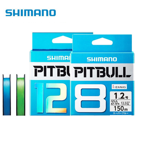 SHIMANO – ligne de pêche PITBULL X8 X12, fil tressé vert et bleu, matériel PE, Multifilament, 100% M, 150M, 200M ► Photo 1/2