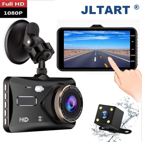Jltart Dash caméra à double objectif voiture | DVR, écran tactile Full HD 1080P4 