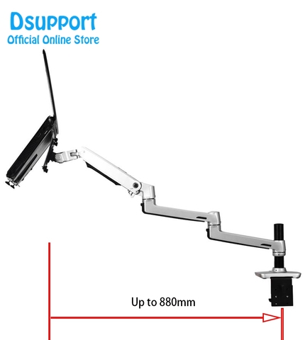 Support de bureau en alliage d'aluminium bras Ultra-long double usage support pour ordinateur portable/moniteur support pour ordinateur portable complet 8012-T ► Photo 1/6