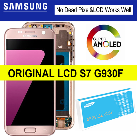 Écran tactile LCD Super AMOLED avec châssis, 5.1 pouces, pour Samsung Galaxy S7 G930 G930F SM-G930F ► Photo 1/4