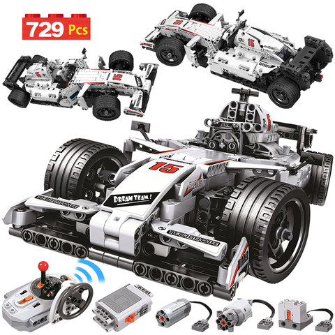 729 pièces ville télécommande voiture blocs de construction technique RC voiture de course briques électriques jouet d'éclairage pour les enfants ► Photo 1/6