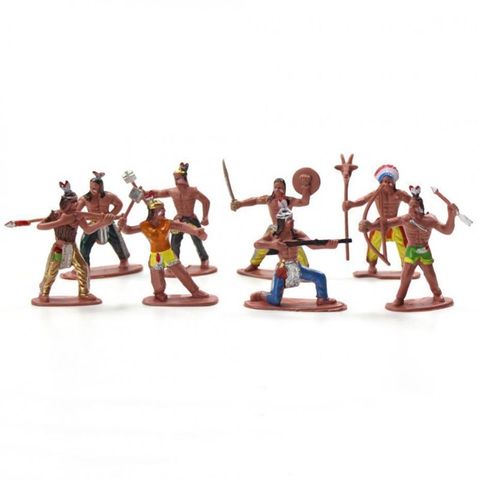 Ensemble de 13 pièces, tribus indiennes en plastique indigènes, figurine artistique américaine, jouet pour enfants ► Photo 1/6