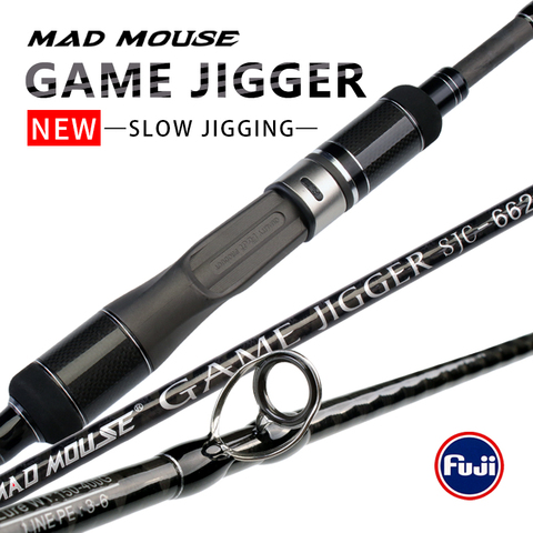 MADMOUSE japon Fuji pièces jeu de tige de gabarits lents jigger1.98M PE 3-6 JIG150-400G 20kgs filature/coulée bateau canne océan canne à pêche ► Photo 1/6