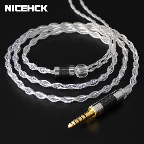 NiceHCK LitzPS 4N Litz pur argent écouteur câble de mise à niveau 3.5/2.5/4.4mm MMCX/NX7 Pro/QDC/0.78mm 2Pin pour DB3 KXXS T4 T2 ST-10s ► Photo 1/6