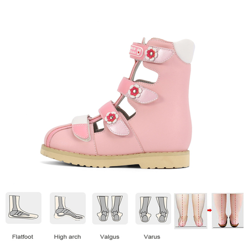 Ortolucland – sandales à talons hauts pour filles, chaussures orthopédiques avec fleur pour enfants ► Photo 1/6