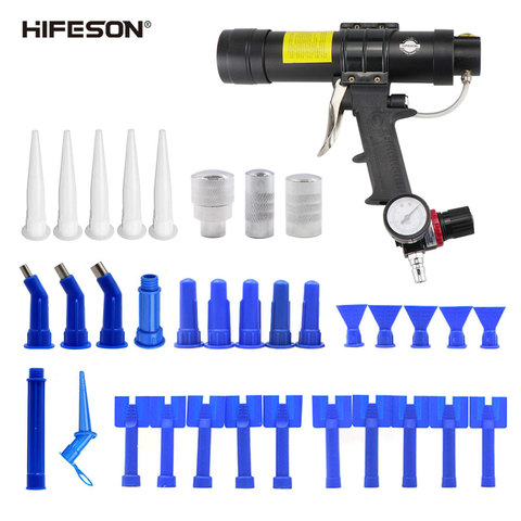 HIFESON 310ml réglable HIFESON pneumatique verre pistolet à colle Air caoutchouc pistolet colle dure mastic applicateur pistolet à calfeutrer boîte à outils ► Photo 1/1