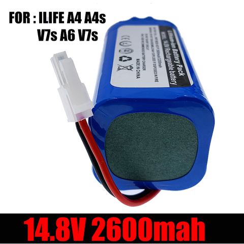 100%/nouveau Original 14.8V 2600mah Li Ion batterie Rechargeable pour ILIFE A4 A4s V7s A6 V7s Plus Robot aspirateur iLife ► Photo 1/6