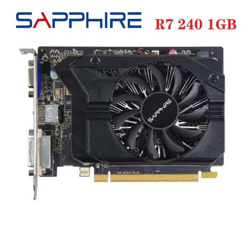 Cartes vidéo saphir d'occasion R7 240 1GB jeu d'ordinateur Radeon R7240 1G pour carte vidéo AMD 64bit 128bit HDMI VGA GDDR3 GDDR5 ► Photo 1/5