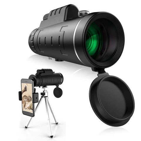 40X60 télescope monoculaire professionnel BAK4 prisme haute qualité HD poche Zoom télescope pour les Sports de plein air faible Vision nocturne ► Photo 1/6