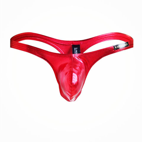 Maillot de bain en cuir PU pour hommes couleurs vives, sous-vêtements pour hommes, sous-vêtements de bain Sexy Gay Tanga, String Sexy, Porno, Bikini, coffre de bain ► Photo 1/6