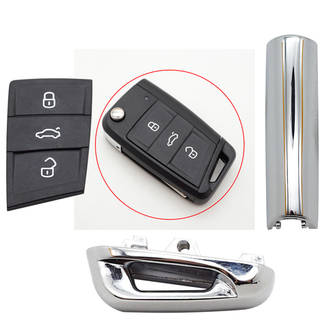 Cocolockey-clé de télécommande en métal brillant, accessoire de clé pour Vw Golf 7 MK7, Skoda Octavia A7, siège de voiture, sans clé ► Photo 1/6