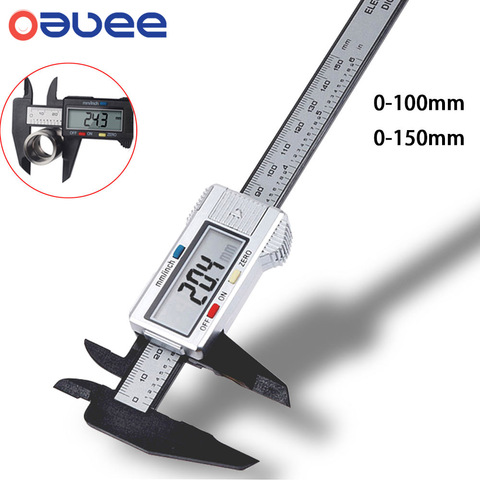 Oauee – pied à coulisse électronique numérique, en Fiber de carbone, Vernier, jauge micromètre, règle numérique, outil de mesure, 150mm, 100mm, 6 pouces ► Photo 1/6