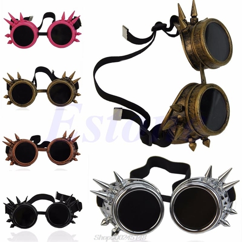 Lunettes Cosplay gothiques victoriennes | Rivet Steampunk, lunettes à souder Punk, livraison directe # ► Photo 1/6